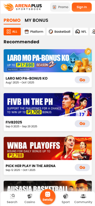 ArenaPlus welcome bonus page
